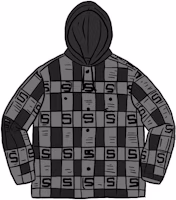 Supreme Hooded Shadow Plaid Shirt Dusty Black Supreme Hooded Shadow Plaid Shirt Dusty Black