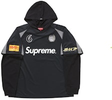 Supreme Hooded Soccer Jersey Black Supreme Hooded Soccer Jersey Black