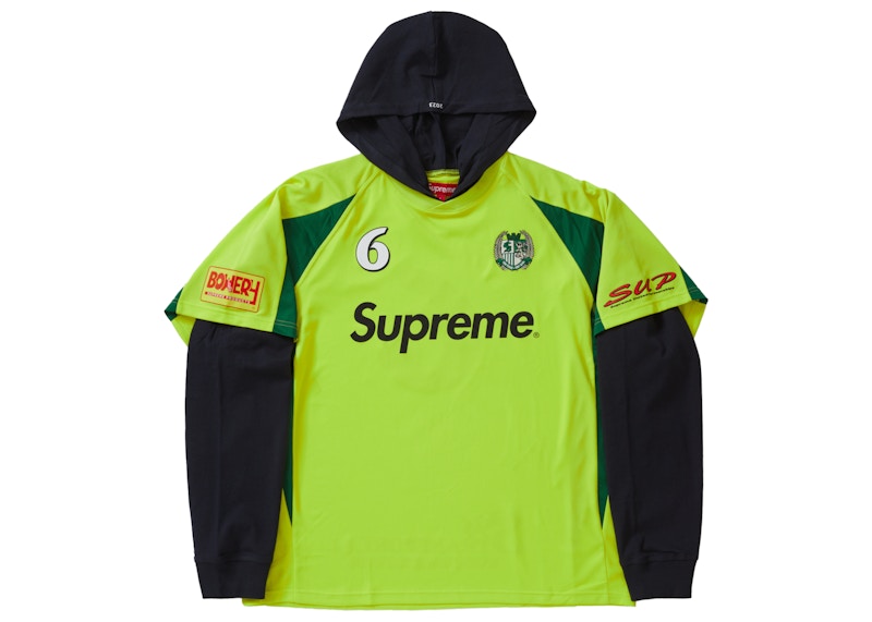 Supreme Hooded Soccer Jersey Bright Green