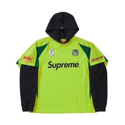 Supreme Hooded Soccer Jersey Bright Green