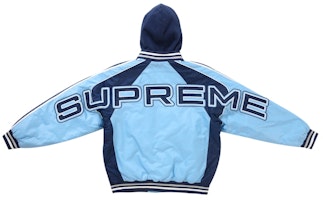 Supreme Hooded Stadium Jacket Blue Supreme Hooded Stadium Jacket Blue