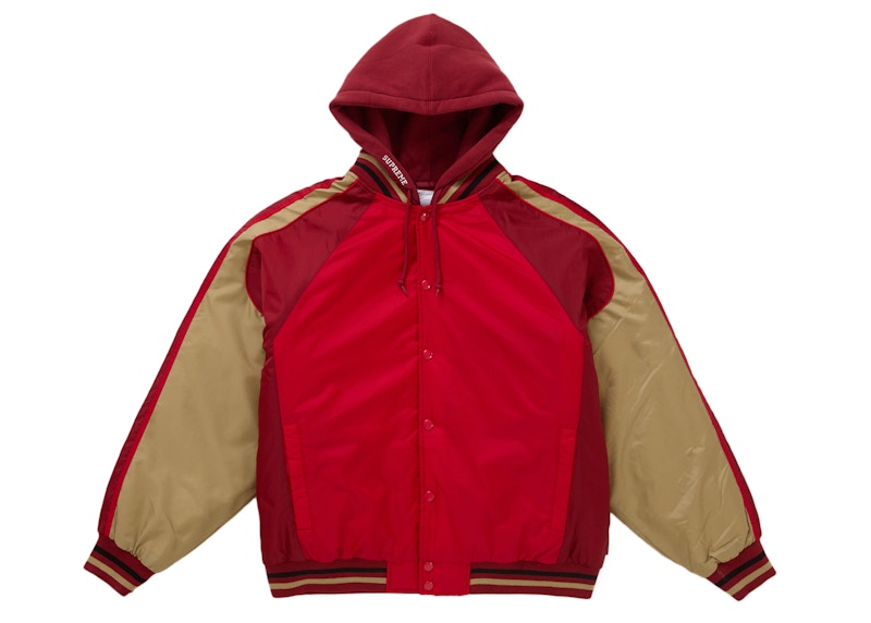 Lookbook シュプリーム フーデッド スタジアム ジャケット レッド
