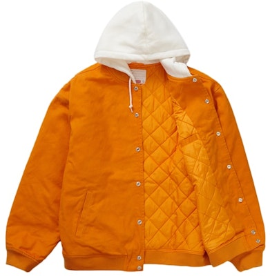 Supreme Hooded Twill Varsity Jacket Orange Order Supreme Hooded Twill Varsity Jacket Orange