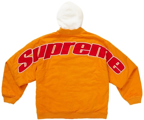 Supreme Hooded Twill Varsity Jacket Orange Lookbook Supreme Hooded Twill Varsity Jacket Orange