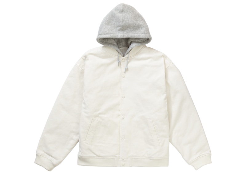 Buy Chaqueta Varsity de Sarga con Capucha Supreme Blanca