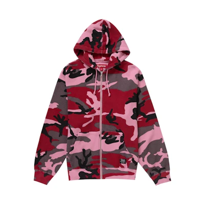 Supreme Hooded Zip Up Thermal Pink Camo