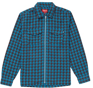 Supreme 千鳥格紋法藍絨拉鍊襯衫 藍色 Buy Supreme 千鳥格紋法藍絨拉鍊襯衫 藍色