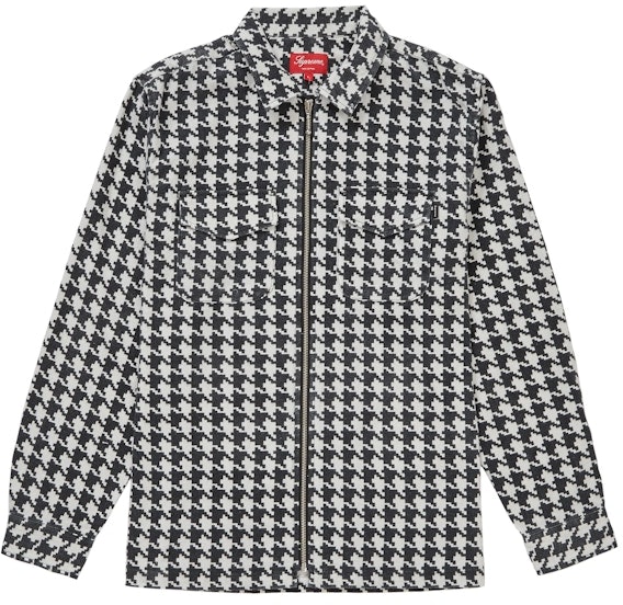 supreme-houndstooth-flannel-zip-up-shirt-white