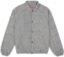 Supreme Houndstooth Logos Snap Front Jacket Black Supreme Houndstooth Logos Snap Front Jacket Black