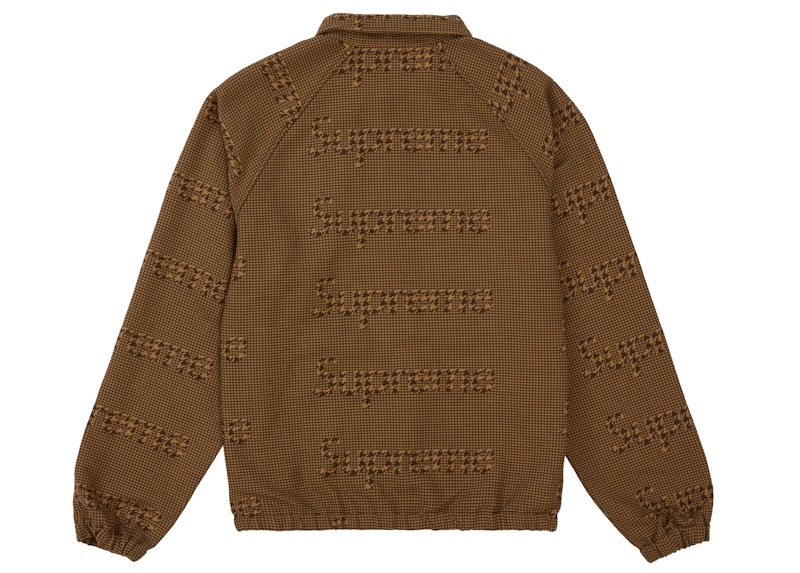 Supreme Houndstooth Logos Snap Front Jacket Brown 圖 2