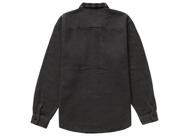 Supreme Houndstooth Plaid Flannel Shirt Black 圖 2