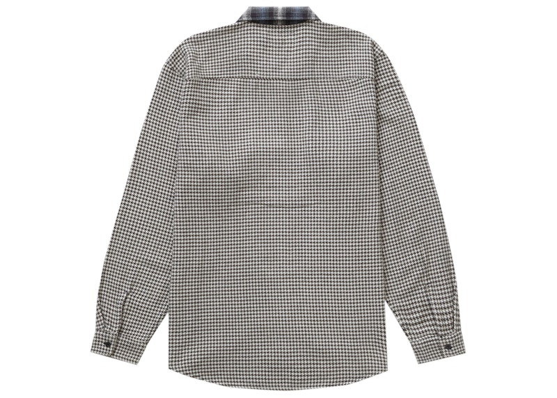 Supreme Houndstooth Plaid Flannel Shirt Navy 圖 2