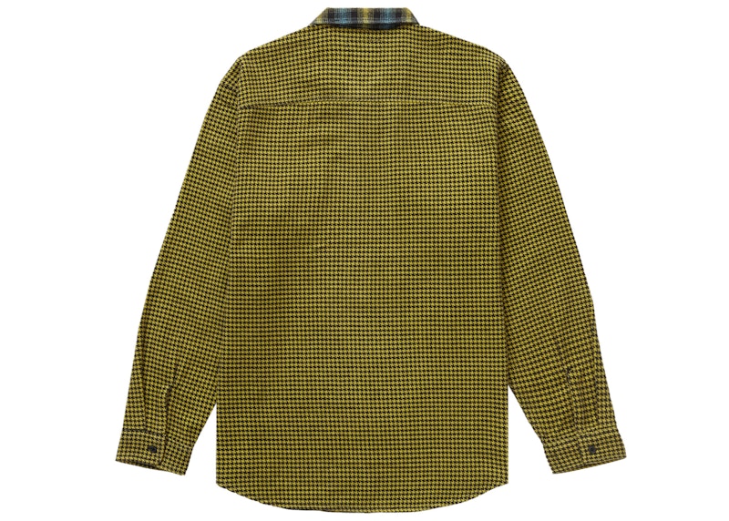 Supreme Houndstooth Plaid Flannel Shirt Yellow 圖 2