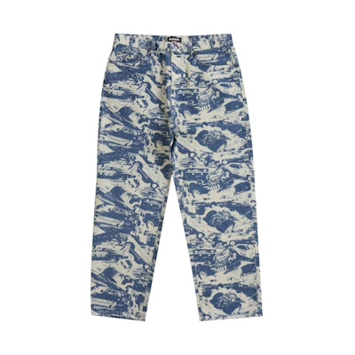 Supreme Hysteric Glamour Cars Baggy Jean Teal