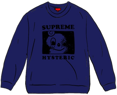 Supreme HYSTERIC GLAMOUR Crewneck Dark Royal Biru Gelap Buy Supreme HYSTERIC GLAMOUR Crewneck Dark Royal Biru Gelap