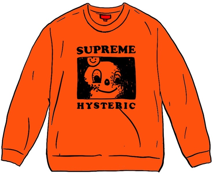 supreme-hysteric-glamour-crewneck-orange