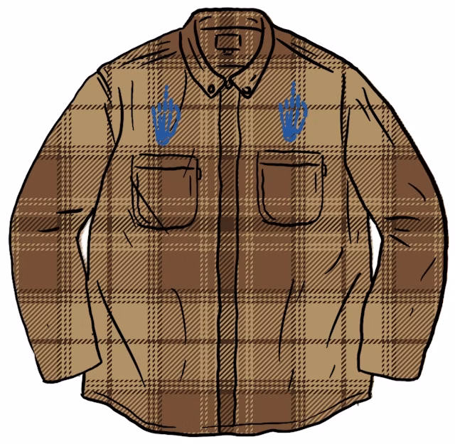 supreme-hysteric-glamour-plaid-flannel-shirt-brown