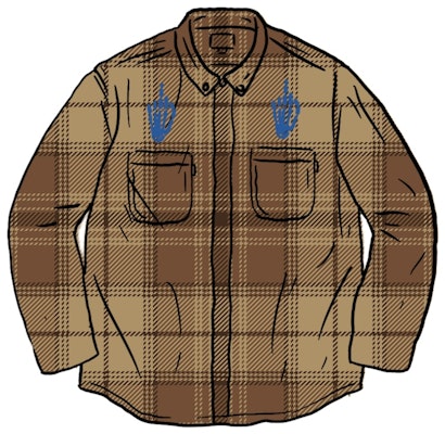 Supreme HYSTERIC GLAMOUR Plaid Flannel Shirt Brown Buy Supreme HYSTERIC GLAMOUR Plaid Flannel Shirt Brown