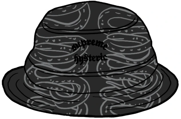 supreme-hysteric-glamour-snake-denim-crusher-black