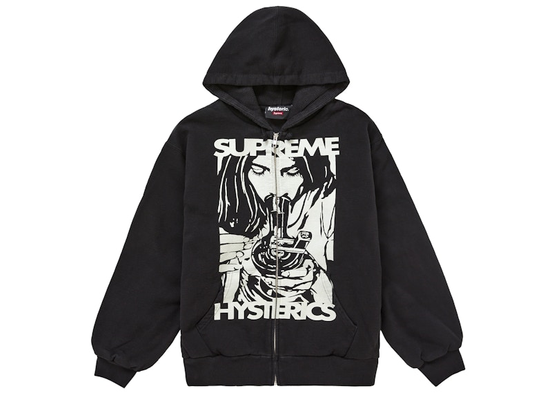 Supreme Hysteric Glamour Thermal Lined Zip Up Hooded Sweatshirt Black