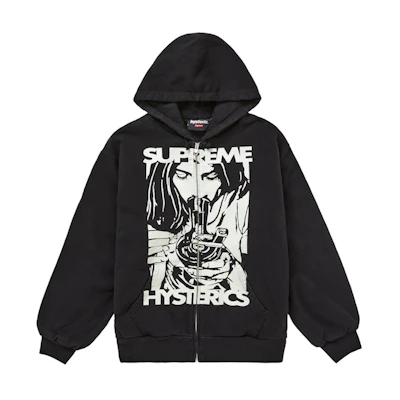 Supreme Hysteric Glamour Thermal Lined Zip Up Hooded Sweatshirt Black