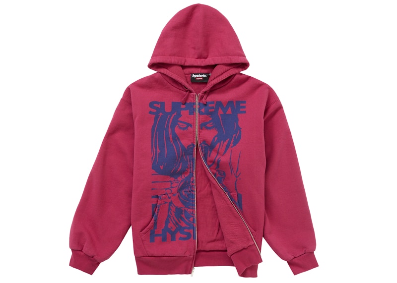 Supreme Hysteric Glamour Thermal Lined Zip Up Hooded Sweatshirt Washed Red 圖 2