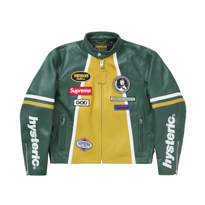 Supreme Hysteric Glamour Vanson Leather Jacket Green