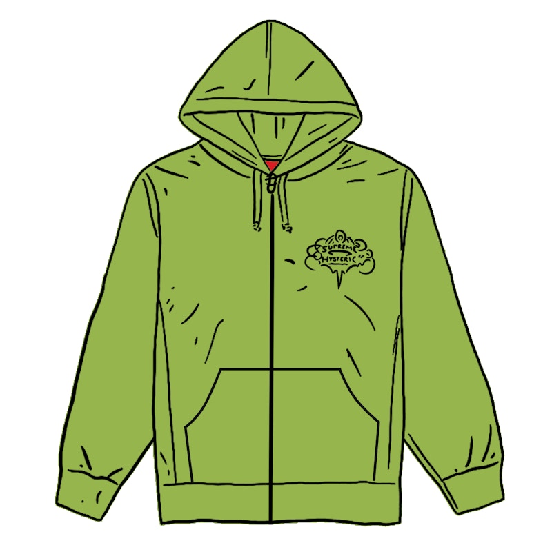 Supreme HYSTERIC GLAMOUR Zip Up Hooded Sweatshirt Lime