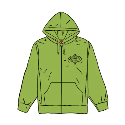 Supreme HYSTERIC GLAMOUR Zip Up Hooded Sweatshirt Lime