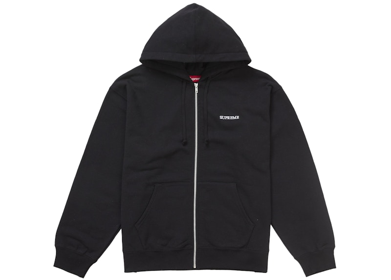 Supreme IDGAF Zip Up Hooded Sweatshirt Black