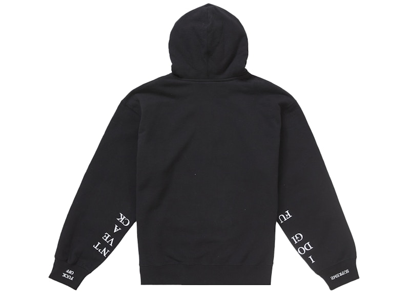Supreme IDGAF Zip Up Hooded Sweatshirt Black 圖 2
