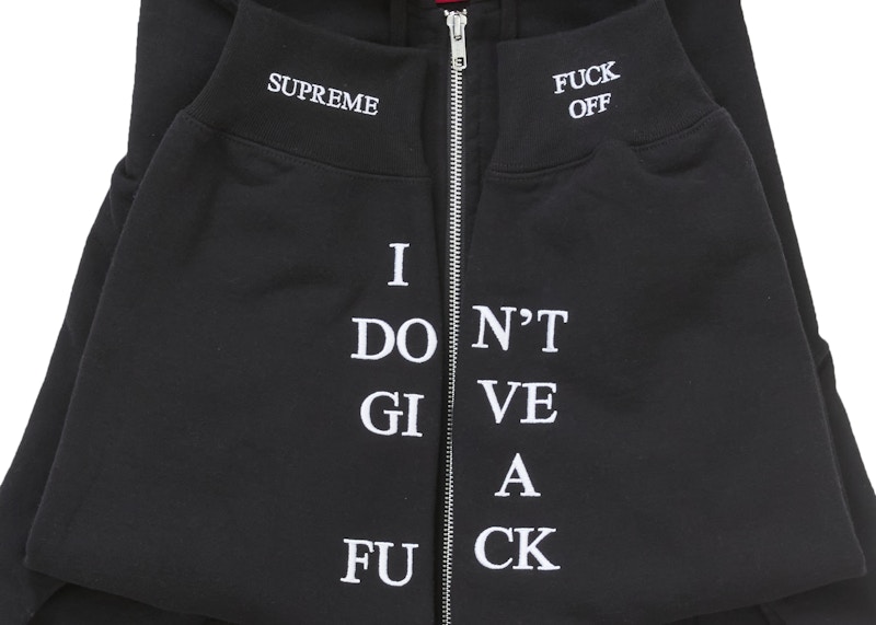 Supreme IDGAF Zip Up Hooded Sweatshirt Black 圖 3