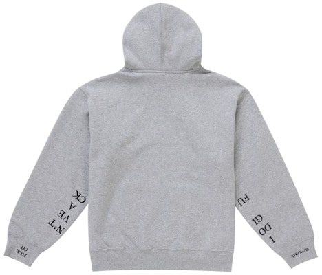 슈프림 IDGAF 지퍼 후드 스웻셔츠 헤더 그레이 Order 슈프림 IDGAF 지퍼 후드 스웻셔츠 헤더 그레이