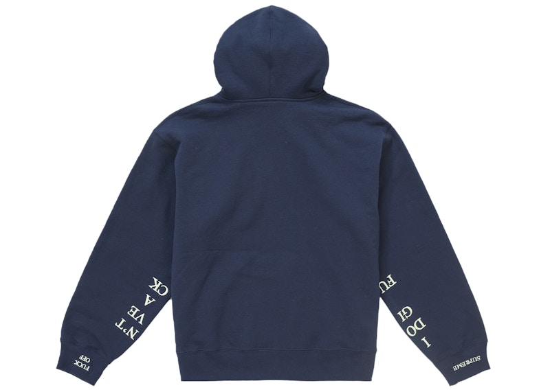 Supreme IDGAF Zip Up Hooded Sweatshirt Navy 圖 2
