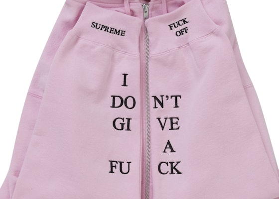 Supreme IDGAF 拉鍊連帽衫 粉紅色 Lookbook Supreme IDGAF 拉鍊連帽衫 粉紅色