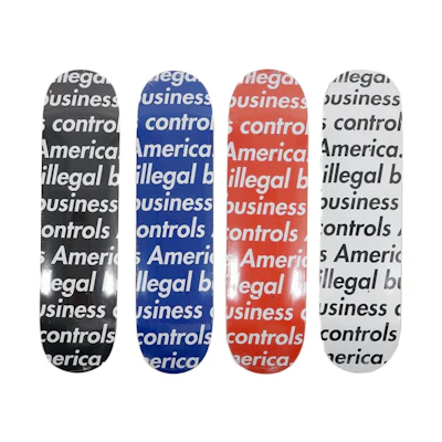 Supreme Illegal Business Skateboard Deck Black/Blue/Red/White Set