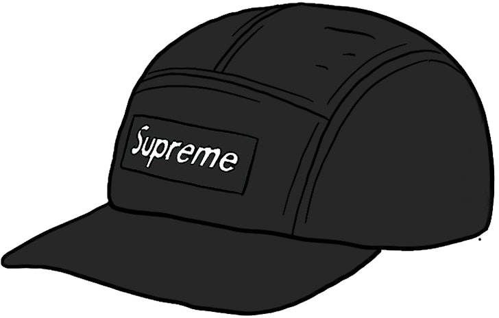 supreme-inset-logo-camp-cap-black