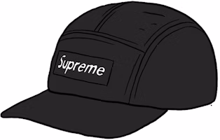Supreme Inset Logo Camp Cap Black Supreme Inset Logo Camp Cap Black