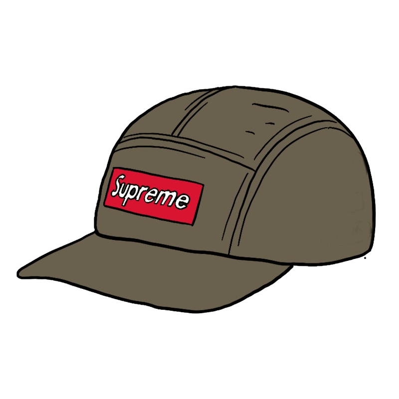 Supreme Inset Logo Camp Cap Olive