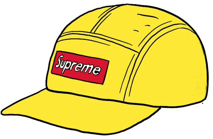 supreme-inset-logo-camp-cap-yellow
