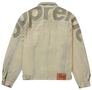 Supreme拼接Logo牛仔工装夹克脏款 Order Supreme拼接Logo牛仔工装夹克脏款