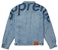 Supreme Inset Logo Denim Trucker Jacket Washed Blue