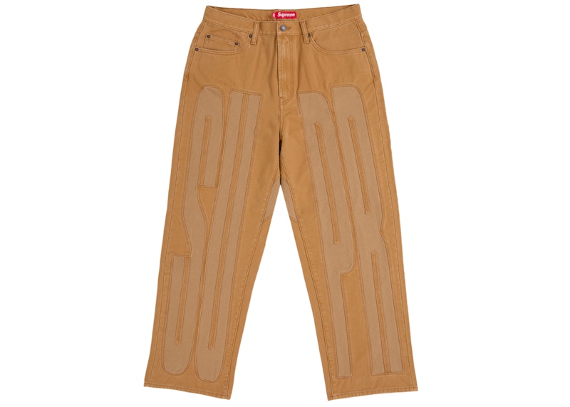 Supreme Inset Spellout Baggy Jean Brown