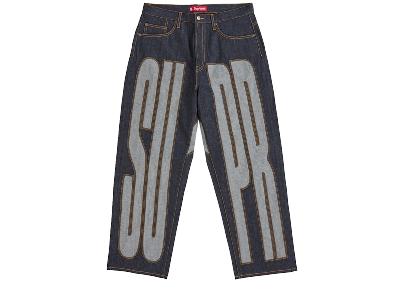 Supreme Inset Spellout Baggy Jean Rigid Indigo