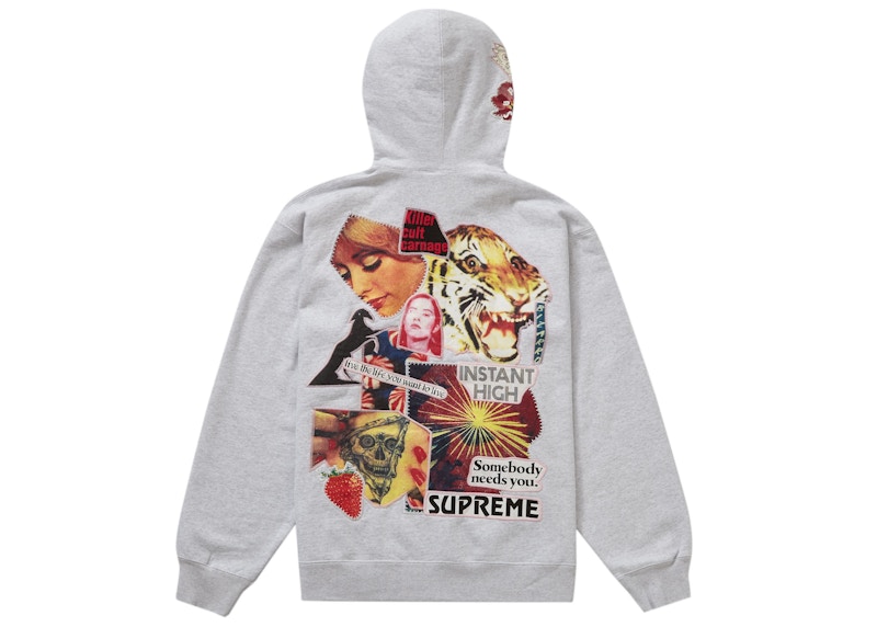 Supreme Instant High Patches Hooded Sweatshirt 'Ash Grey' 圖 2