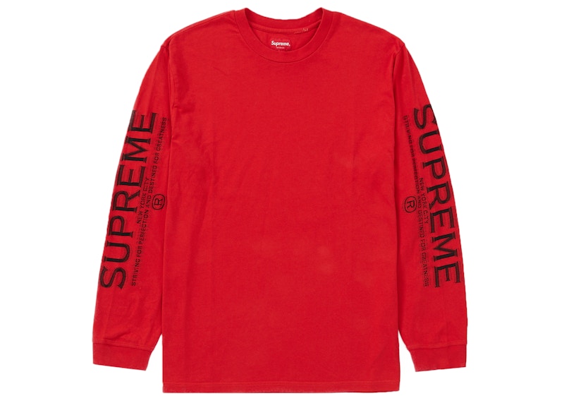 Buy Supreme 红色长袖Intarsia衬衫