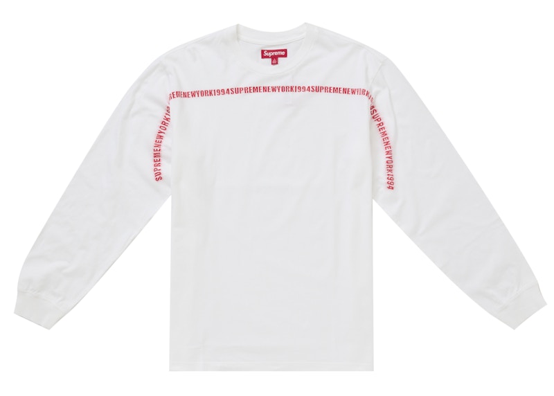Supreme Intarsia Stripe L/S Top White