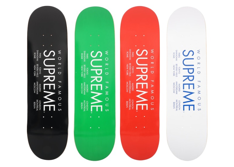 Supreme International Skateboard Deck Black/Green/Red/White Set