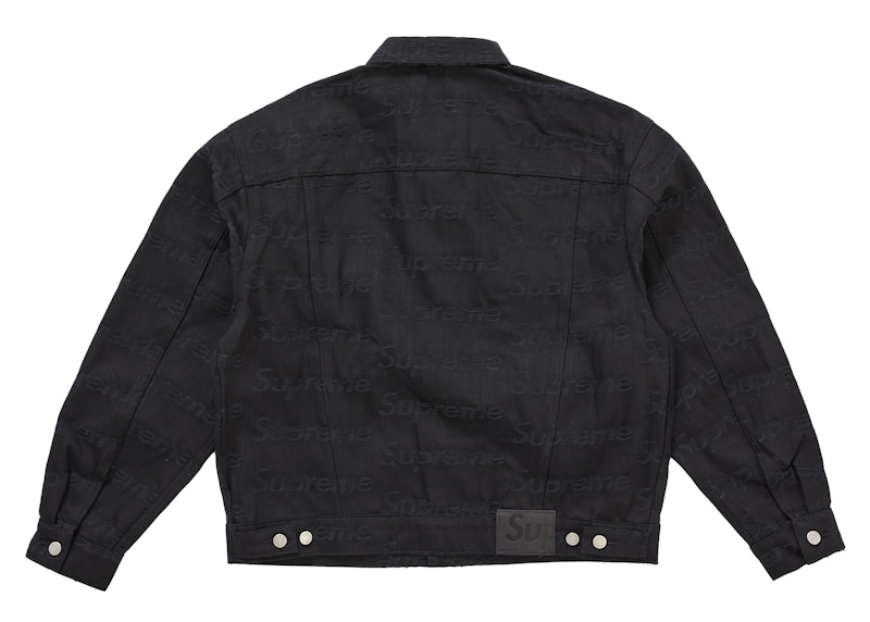Order Supreme 提花標誌丹寧卡車司機夾克 黑色