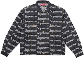 Supreme Jacquard Logos Denim Trucker Jacket Rigid Indigo Supreme Jacquard Logos Denim Trucker Jacket Rigid Indigo